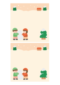 겨울 눈 메모지